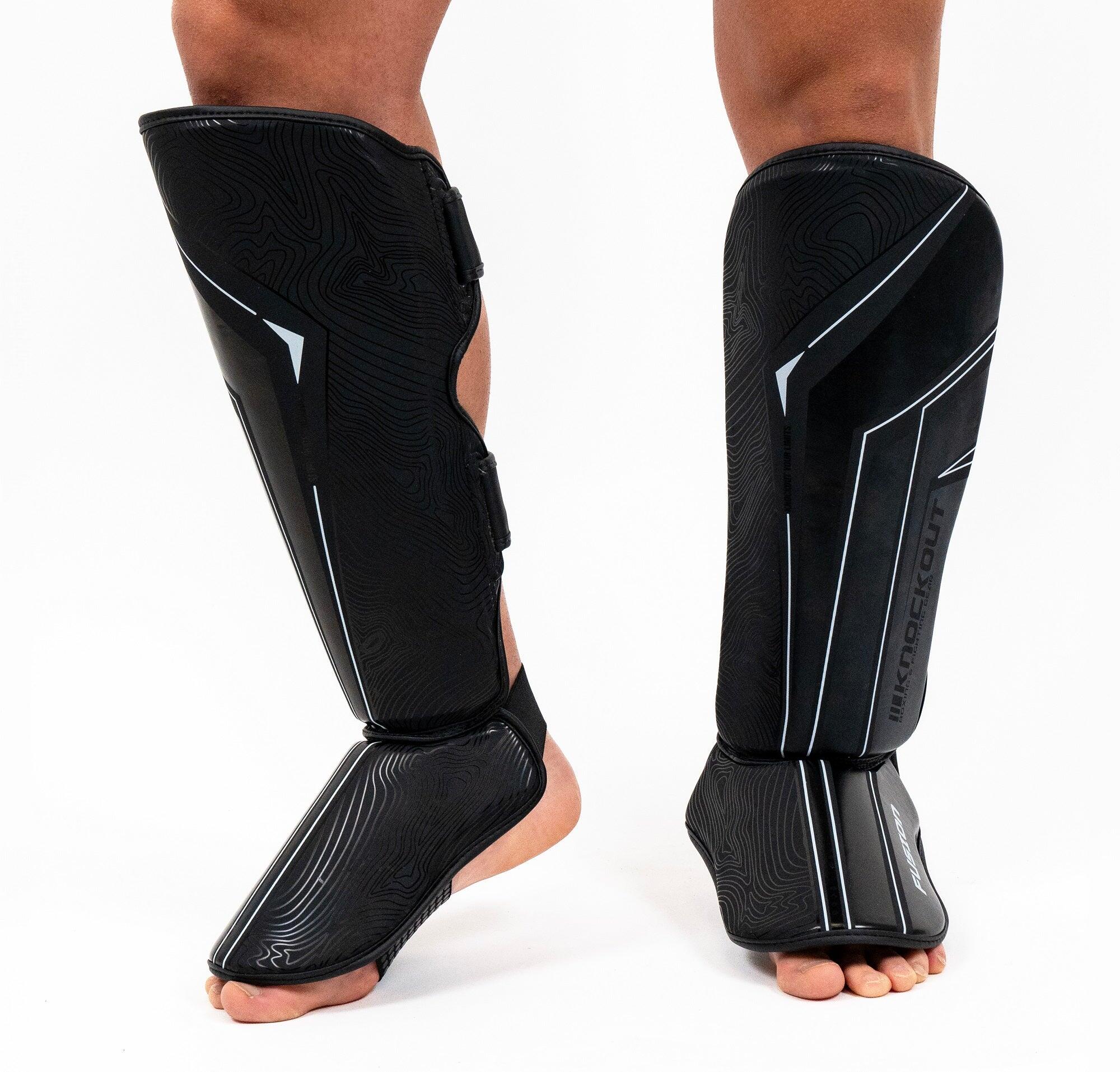 Tibiere Kickbox  Knockout Fusion Negru/Alb / S