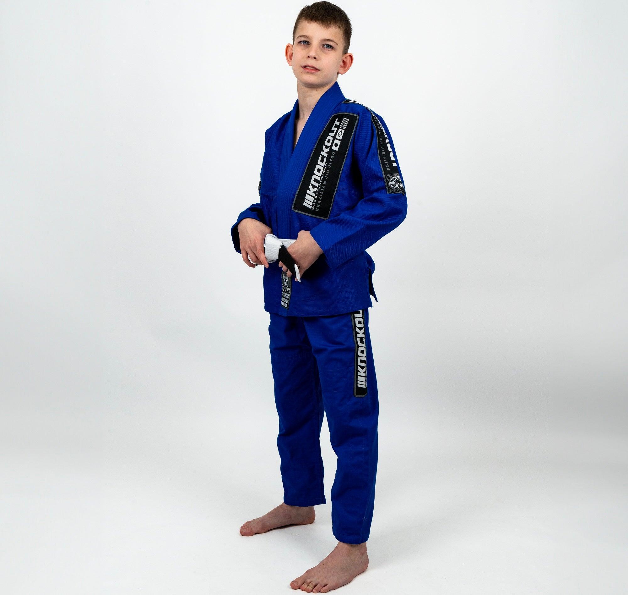Kimono Jiu Jitsu Knockout Copii 2.0 Albastru / K3