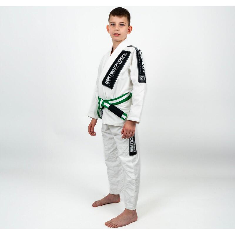 Kimono Jiu Jitsu Knockout Copii 2.0 Alb / K2