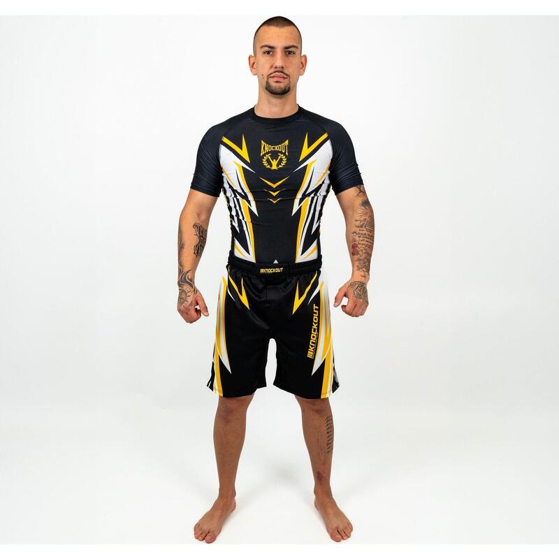 Tricou Compresie Pro Sparring 2.0 S / Alb/Auriu