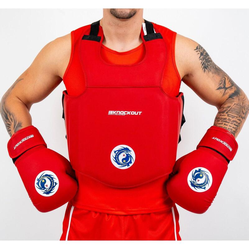 Vesta protectie WUSHU Knockout Rosu / S/M
