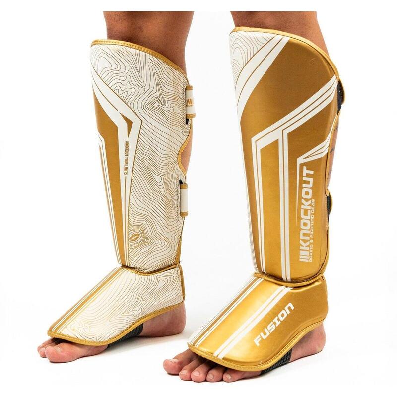 Tibiere Kickbox  Knockout Fusion Alb/Auriu / XL