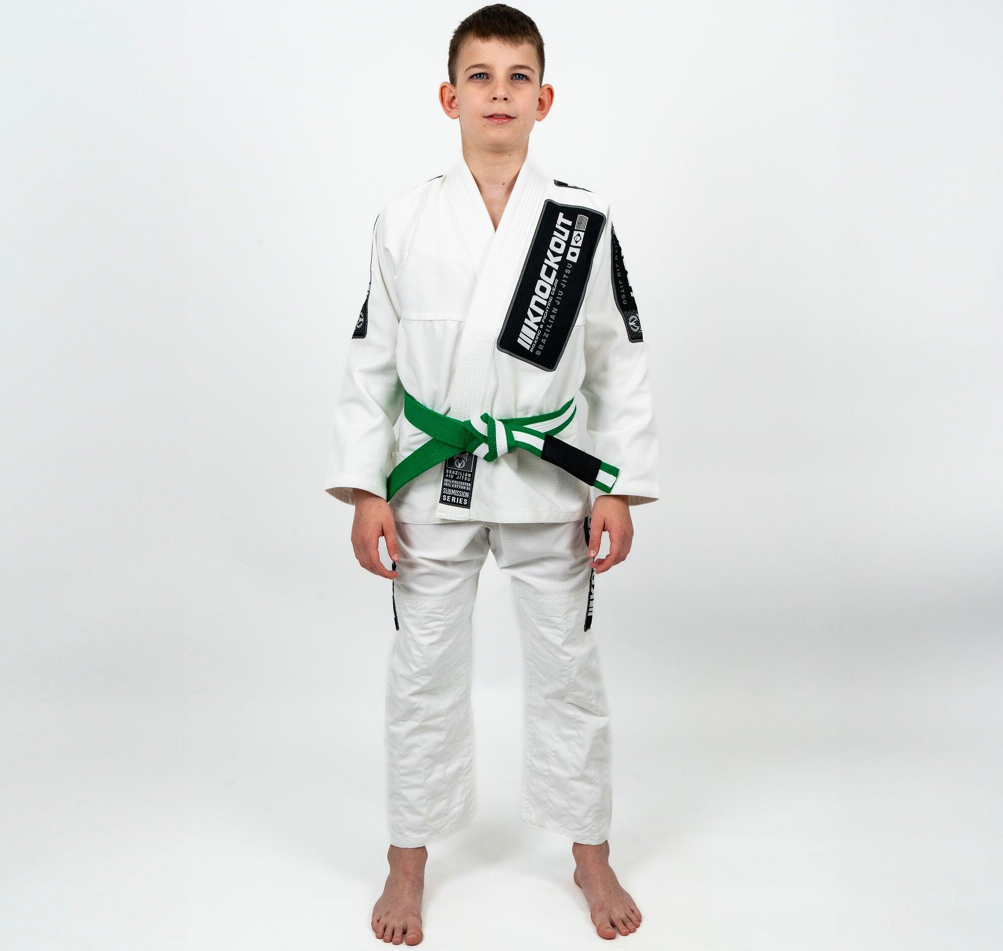 Kimono Jiu Jitsu Knockout Copii 2.0 Alb / K1