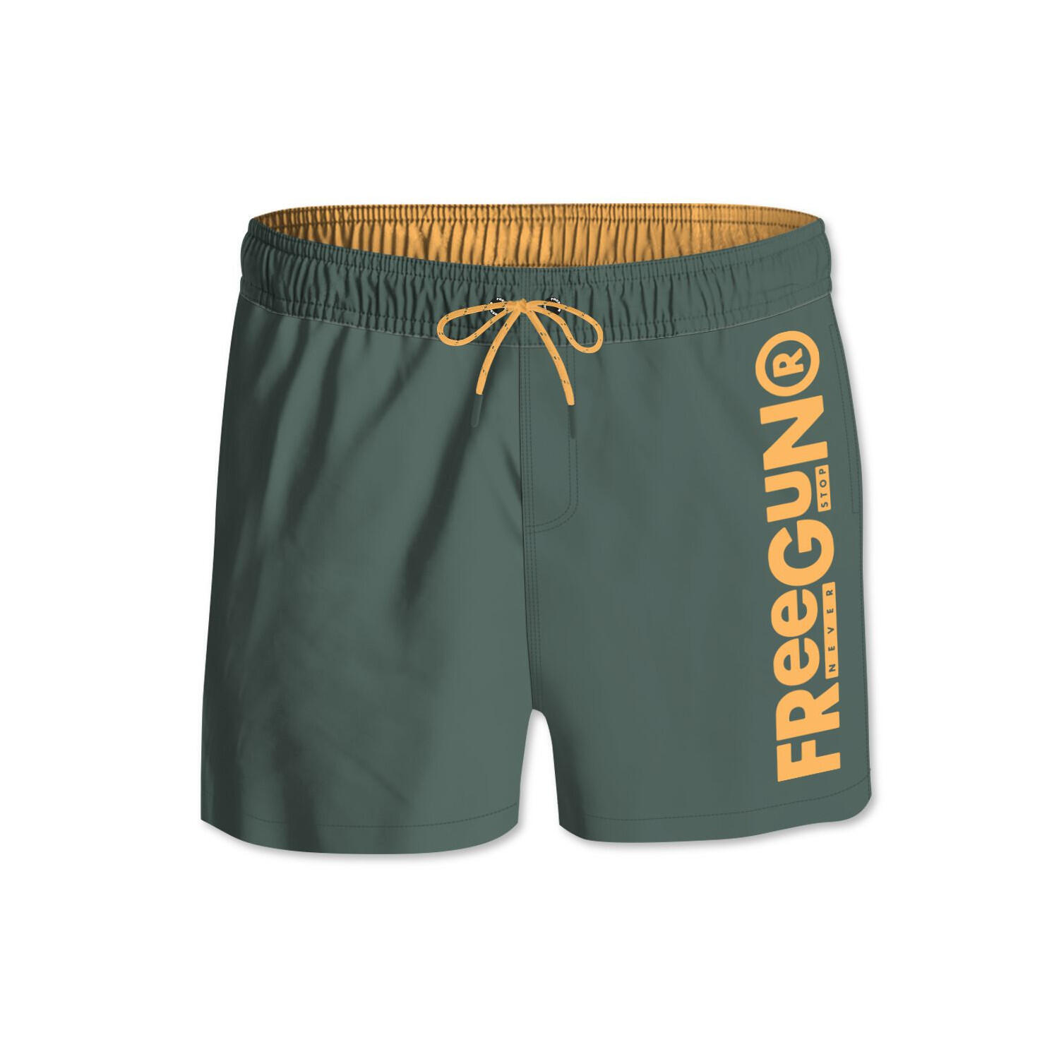 Freegun - Boardshort Court Enfant Ceinture Tout-élastiquée - Maillot De Bain 1 Pièce - Multicolore - 8 À 10 Ans - Decathlon