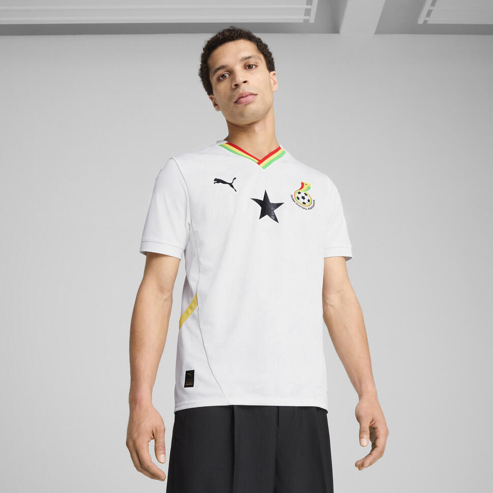 Męska koszulka domowa Ghana 2025 PUMA White Pelé Yellow