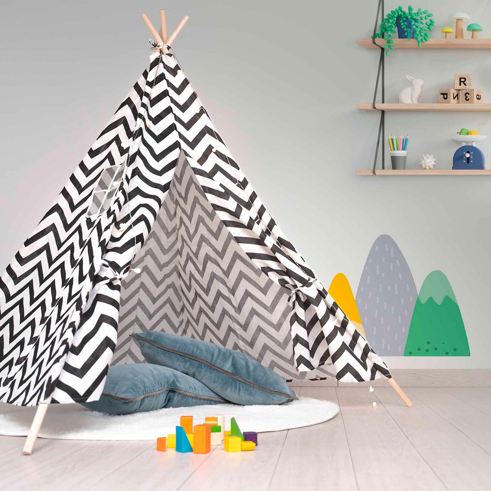 Tipi Infantil Montesori Robincool Koda 120x120x150 cm Plegable Uso Interior y Ex 2/5