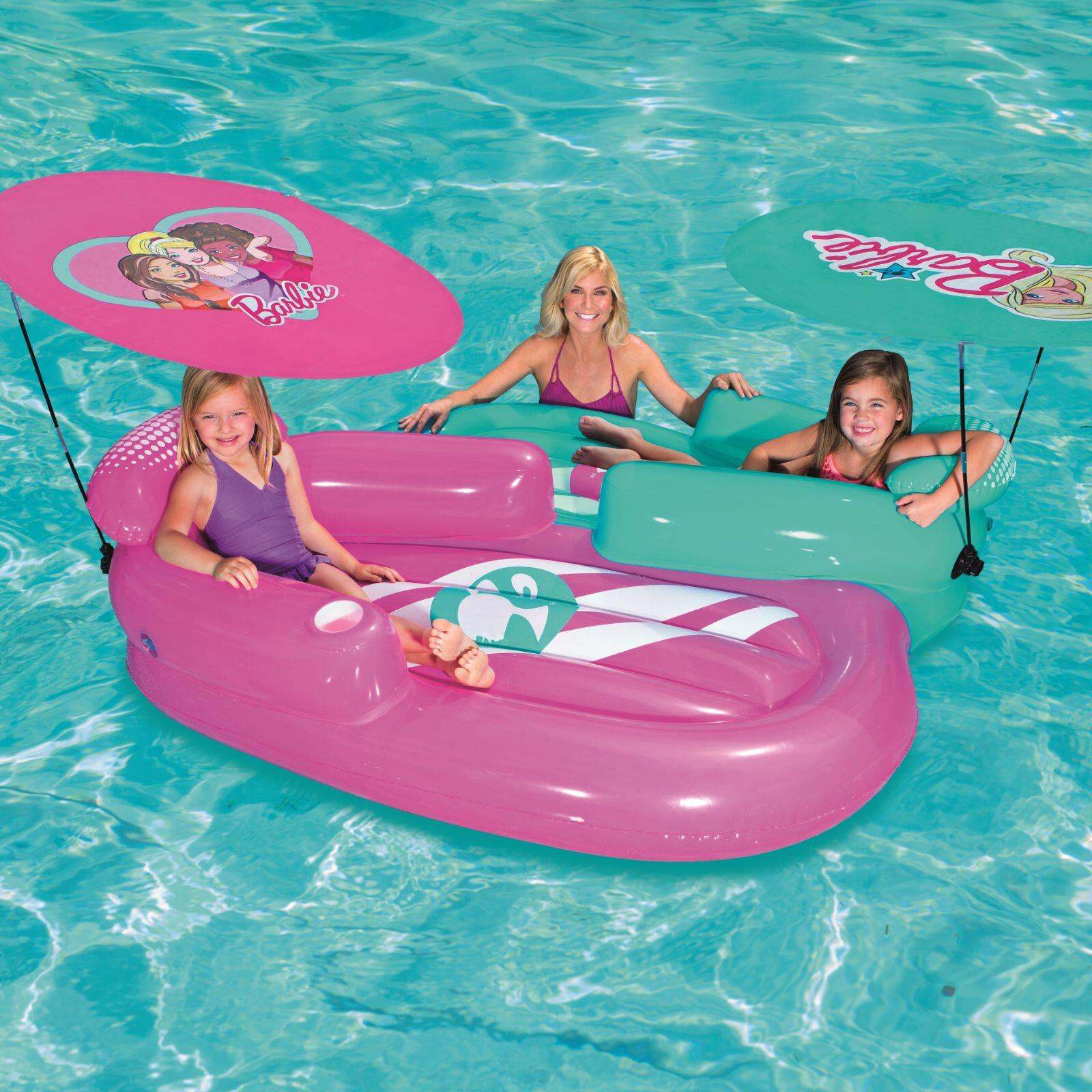 Bestway Barbie Tapete Duplo Inflável Parasol 178x170 cm Conjunto de Dois Tapetes 2/5