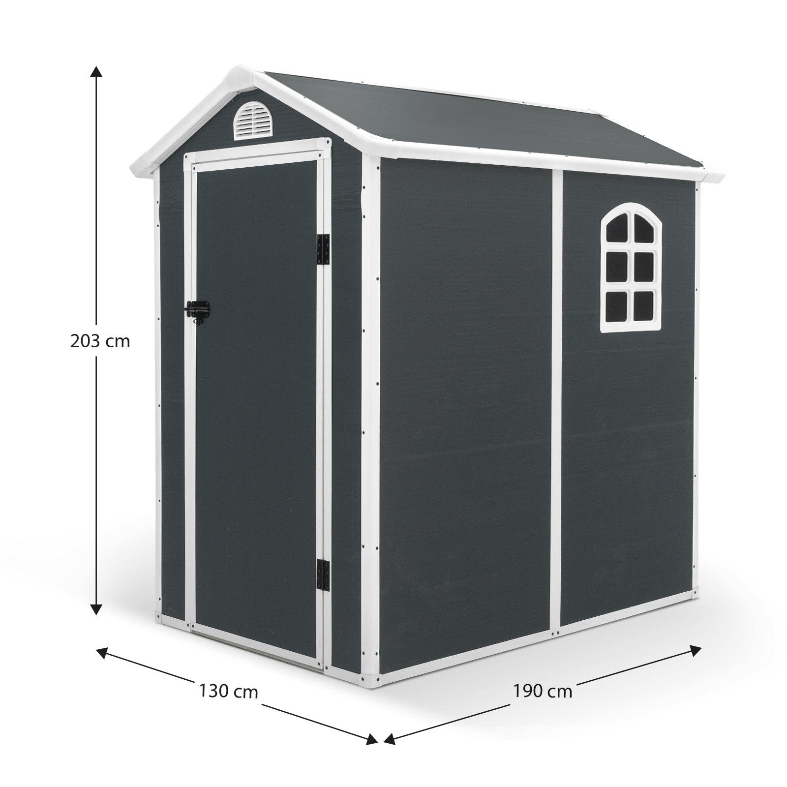 Caseta de Resina para Exterior Gardiun New Marena 2,57m² 130x190x203 cm con Vent 4/5