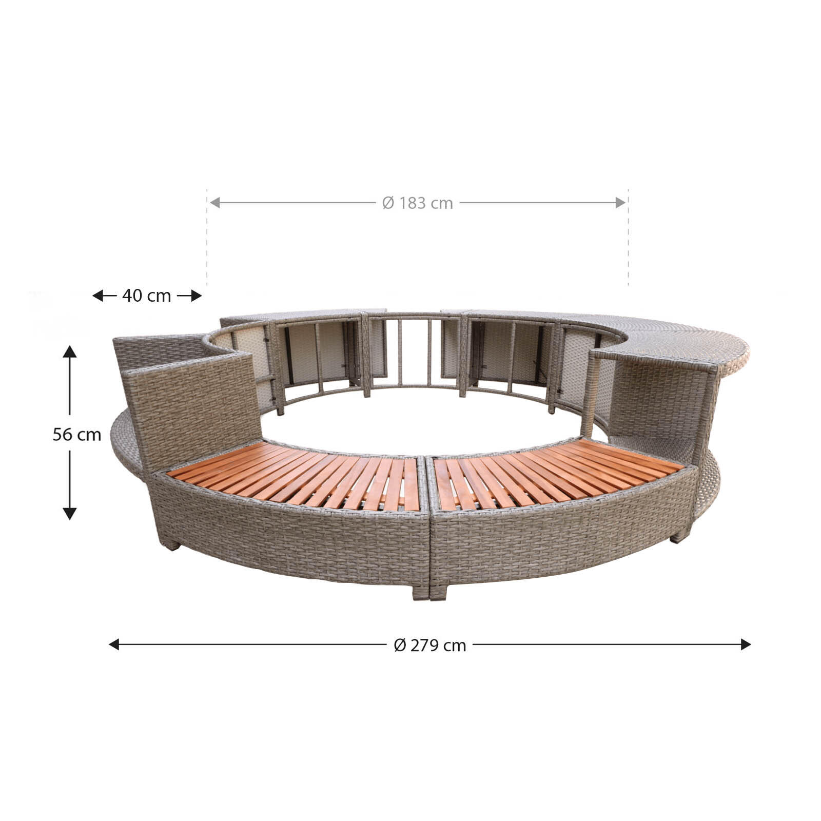 Revestimento para Spa Hidromassagem K2O Full Surround 180 Ø 279 x 40 x 56 cm 4/5