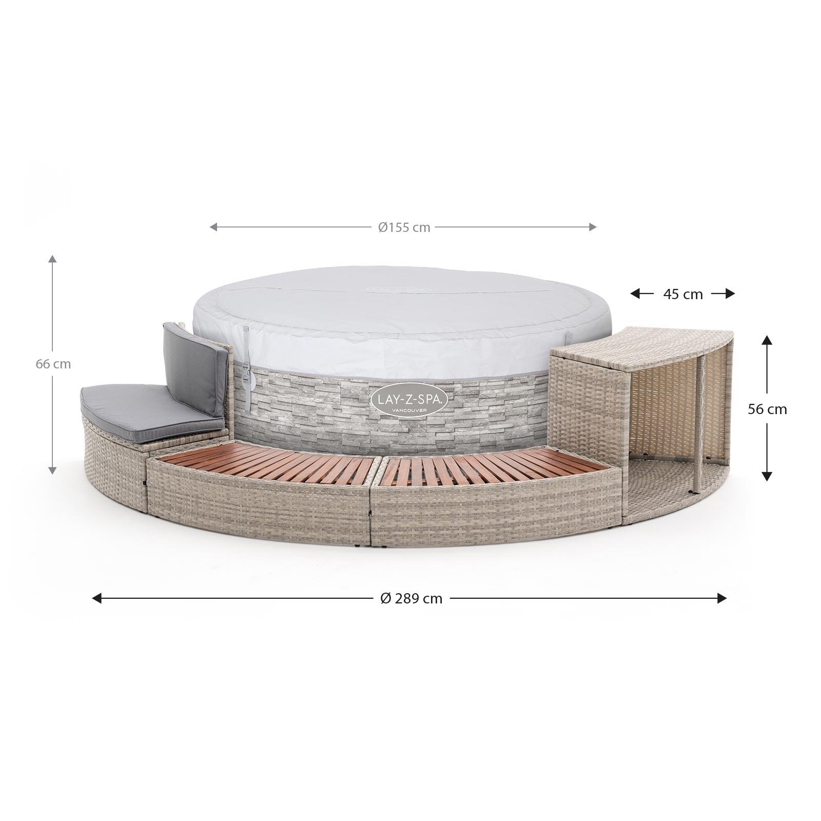 Spa insuflável Bestway Lay-Z-Spa Vancouver Airjet Ø155x60cm + Revestimento 4/5