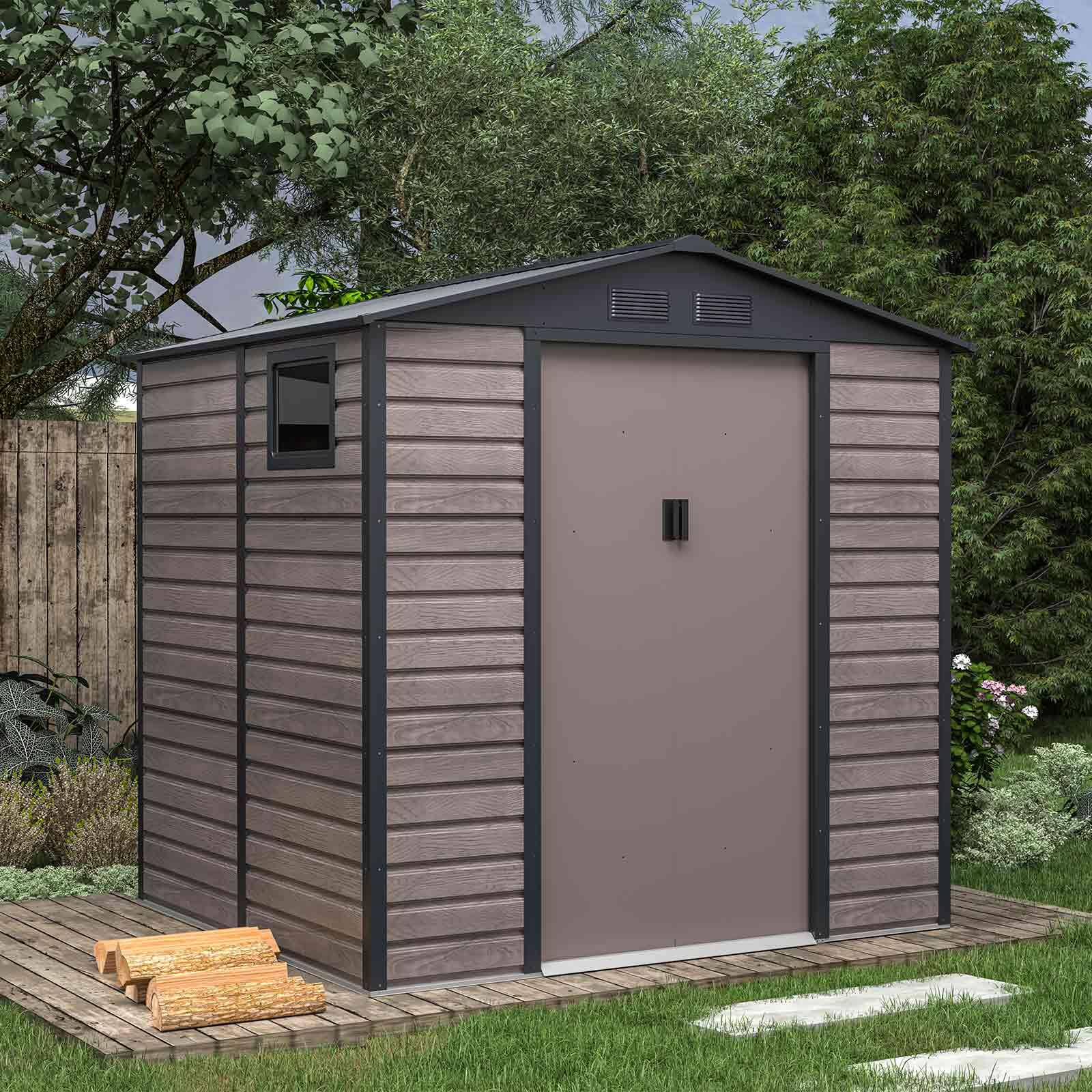 Caseta Metálica Gardiun Surrey 4,07 m2 Exterior 213x191x211 cm de Acero con Vent 2/5