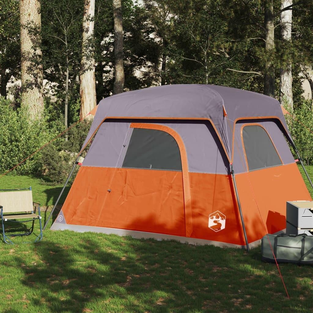 VidaXL 4-Personen wasserdichtes Campingzelt Orange 3/7