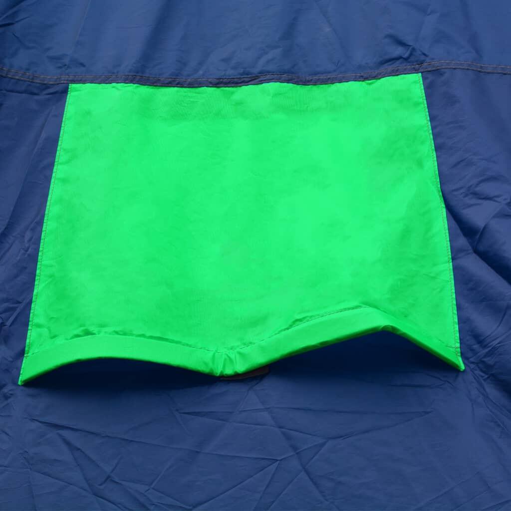 VidaXL 9-Personen Polyesterzelt mit 3 Kabinen und Wohnbereich blau-grün 7/7