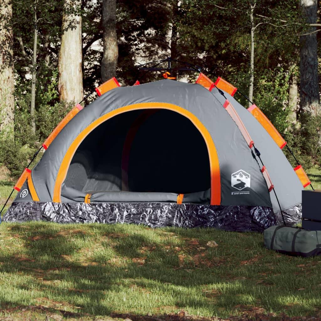 Tenda de campismo para 4 pessoas libertação rápida laranja