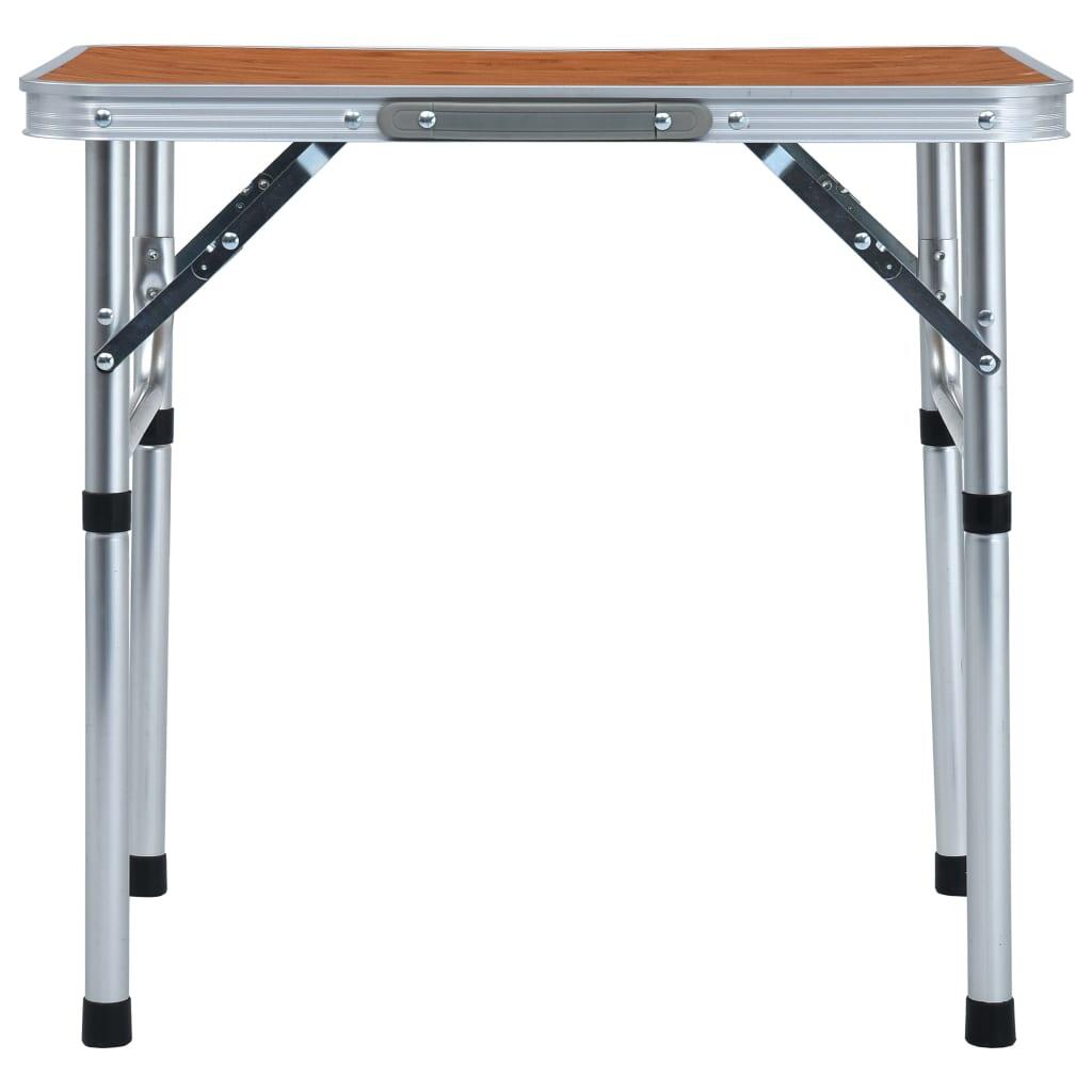 Mesa de campismo dobrável 60x45 cm alumínio 2/7