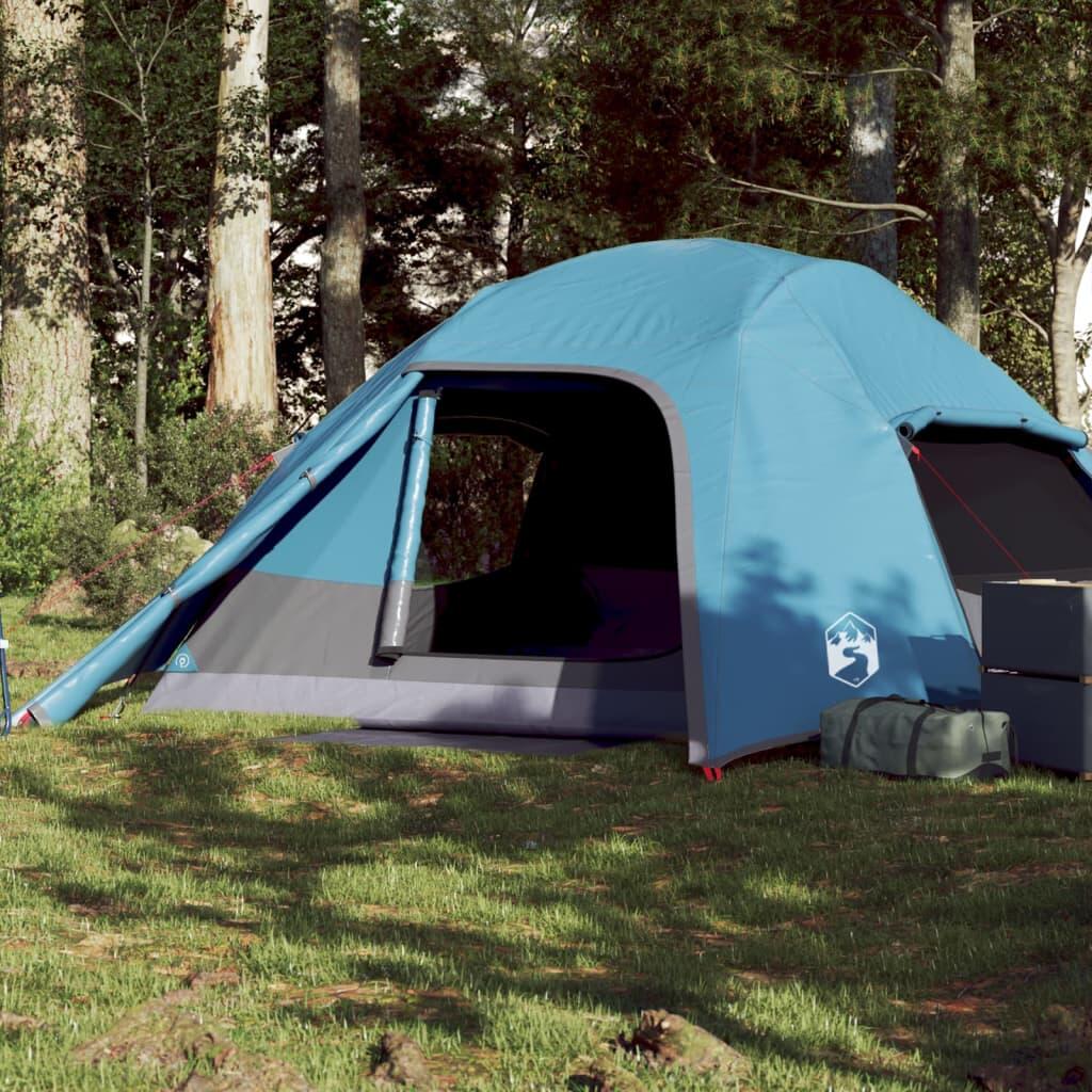 Tenda de campismo cúpula para 4 pessoas impermeável azul