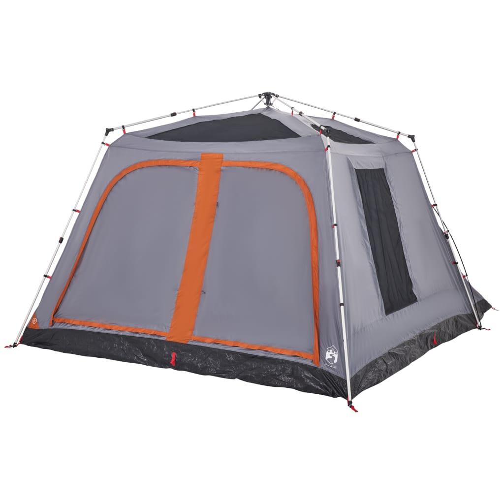 VidaXL Familienzelt 9 Personen mit Vordach Grau/Orange 7/7