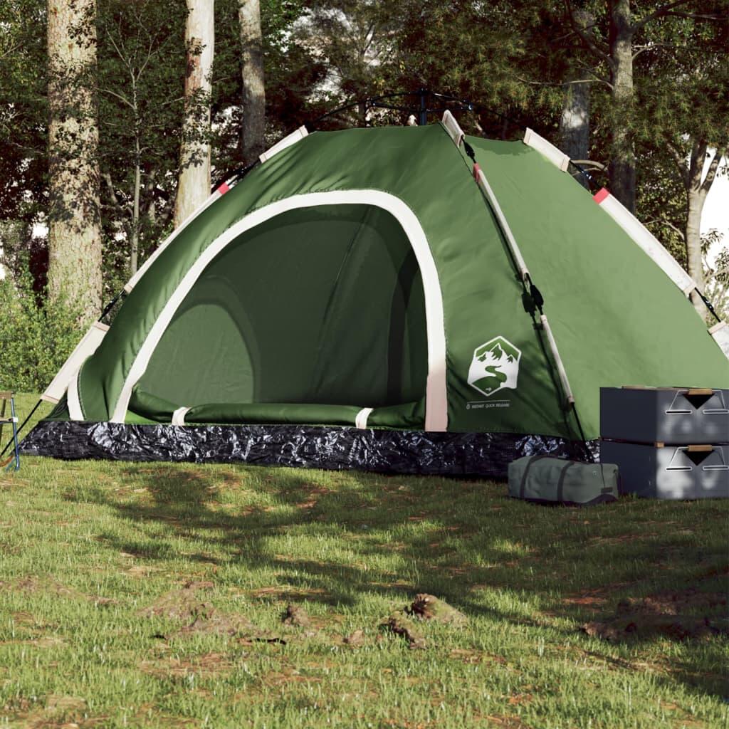 Tenda de campismo para 5 pessoas libertação rápida verde