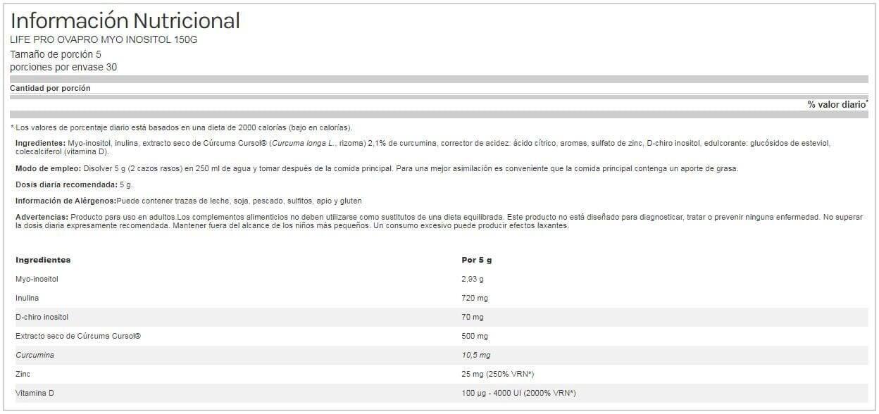 OvaPro Inositol-formule - 150 g Piña colada LifePRO 5/5