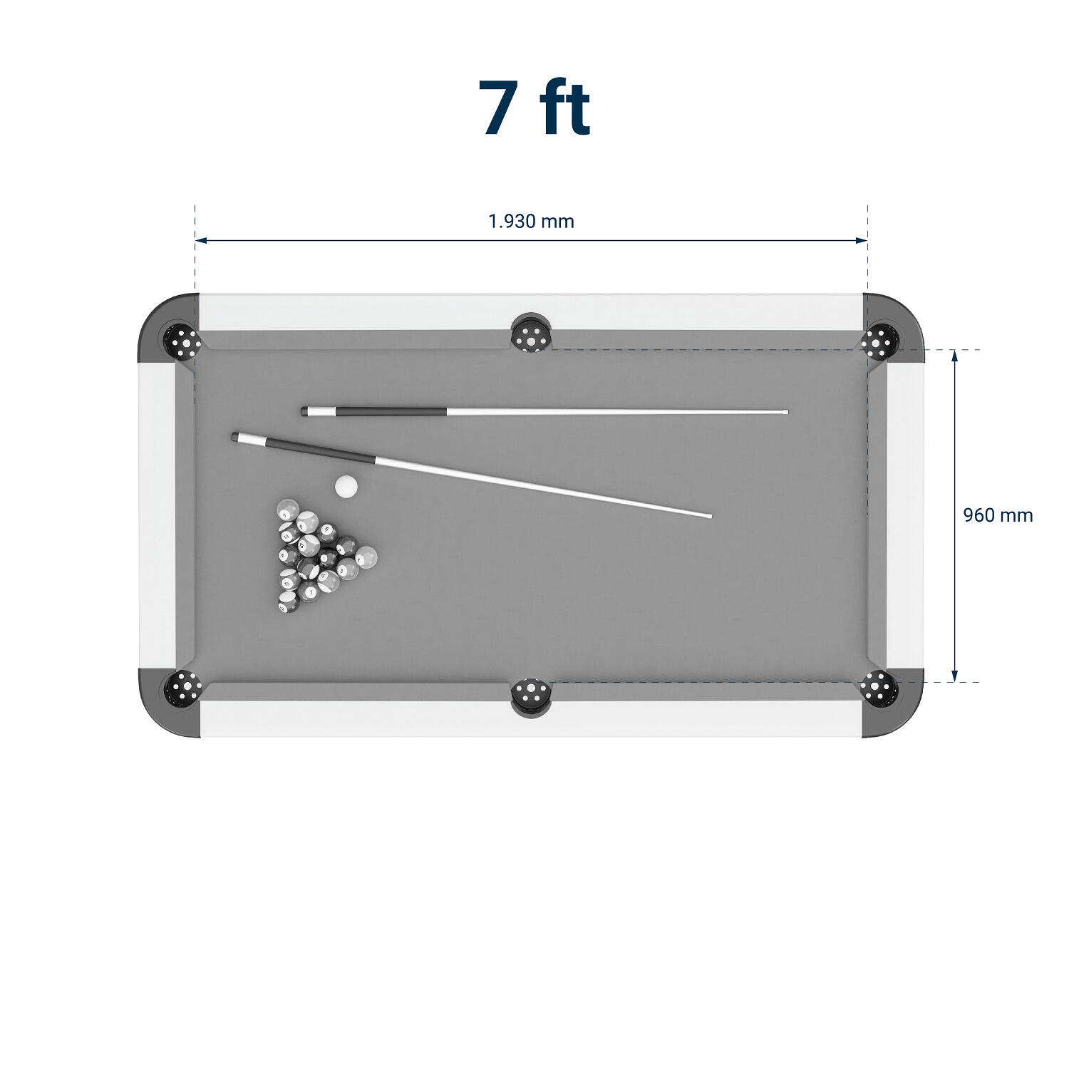 Table de Billard Extérieure Sportime 7 ft 2/3