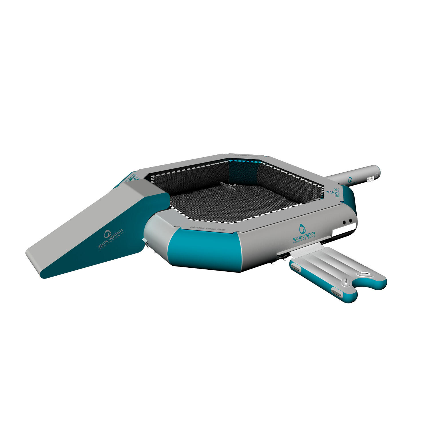 Wassertrampolin Pirates Tramp 500 Inkl. Base Step, Slide und Beam Schwimmen 1/6