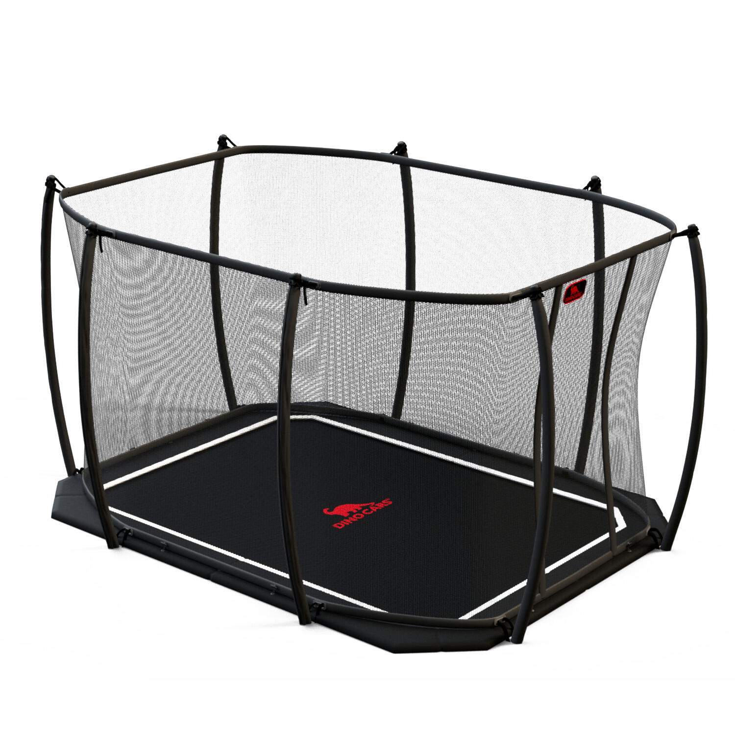 DINO BIKES Trampolin Flat Level inkl. Sicherheitsnetz 305x225 cm Trampolin