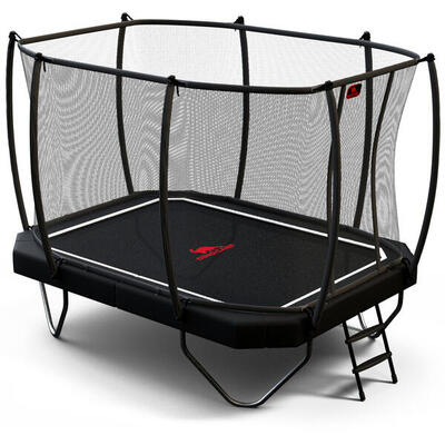 Trampolin inkl. Sicherheitsnetz und Leiter 380x255 cm Trampolin Unisex
