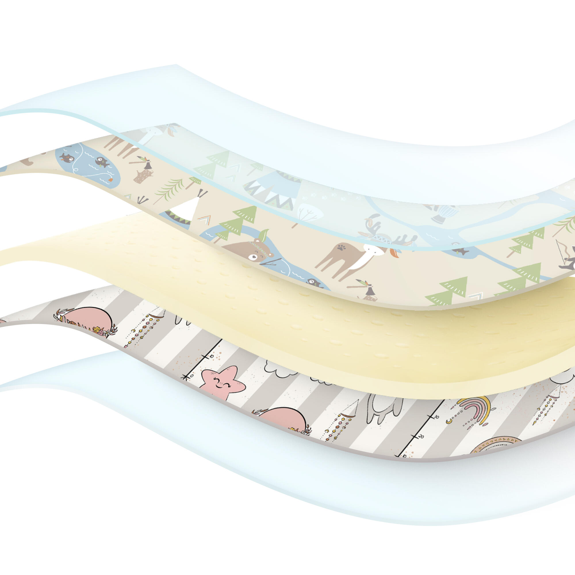 Baby Spielmatte Faltbar XPE 200x180cm Krabbelmatte Boho Dream Design 4FIZJO 4/5