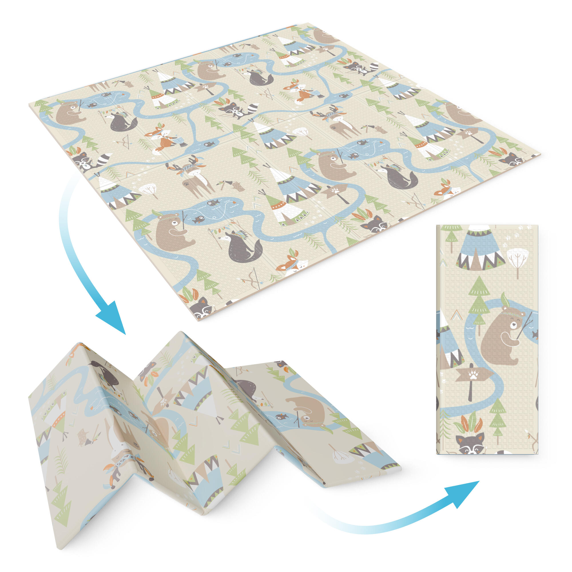 Baby Spielmatte Faltbar XPE 200x180cm Krabbelmatte Boho Dream Design 4FIZJO 5/5