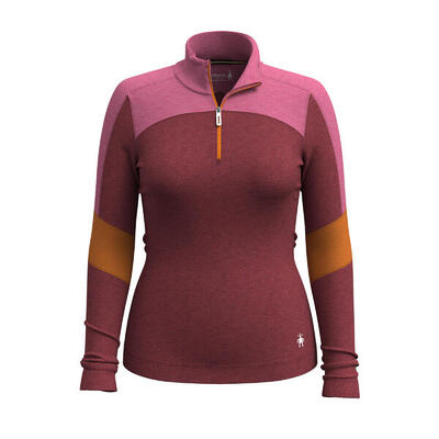 Smartwool klassiek thermisch merino-basislaag colorblock-sweatshirt met 1/4 rits