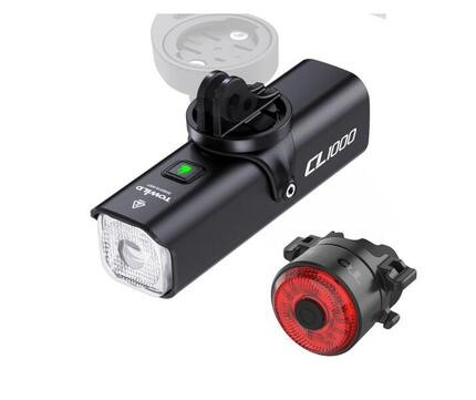 Ensemble de lampes de vélo Towild : lampe avant CL1000 + lampe arrière TL03