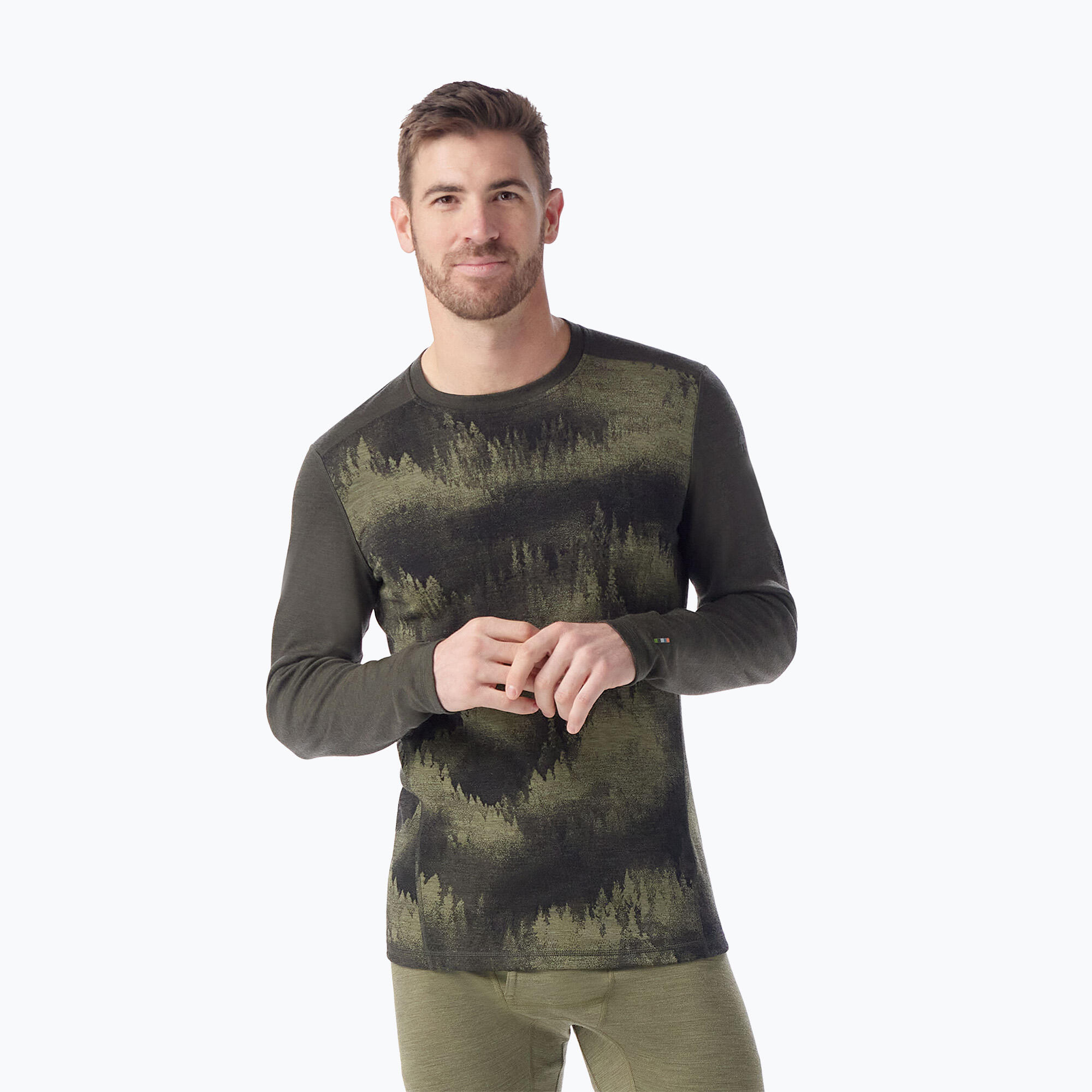 Manga longa termoativa masculina Smartwool Merino 250 Baselayer Crew Boxed 3/4