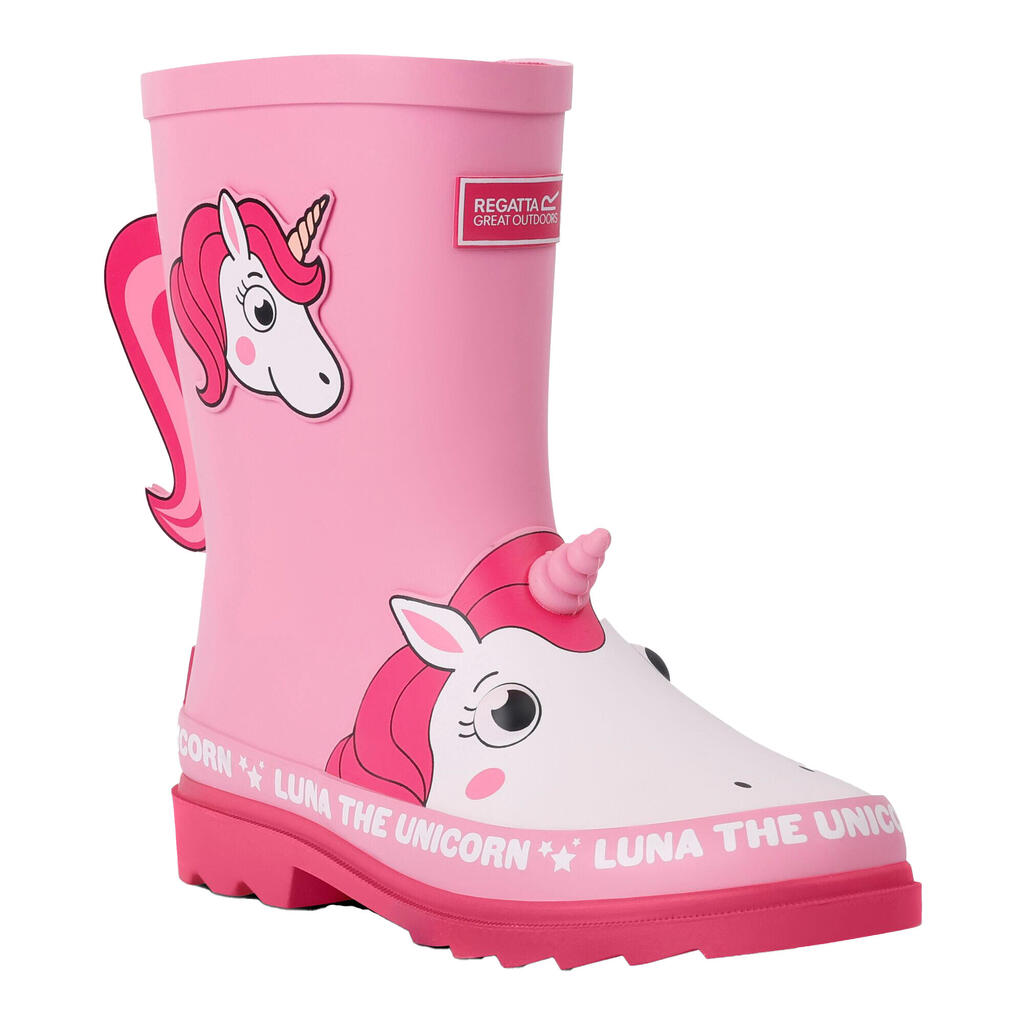 Childrens/Kids Mudplay II Luna The Unicorn Wellington Boots (Pink)