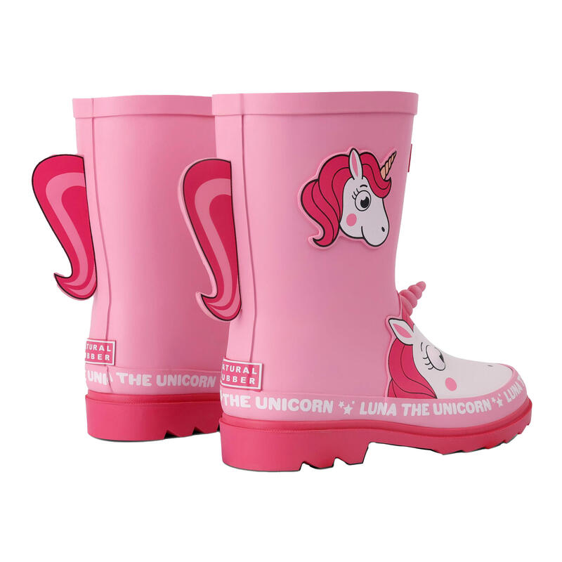 Botas de Agua Mudplay II Diseño Luna El Unicornio para Niños/Niñas Rosa