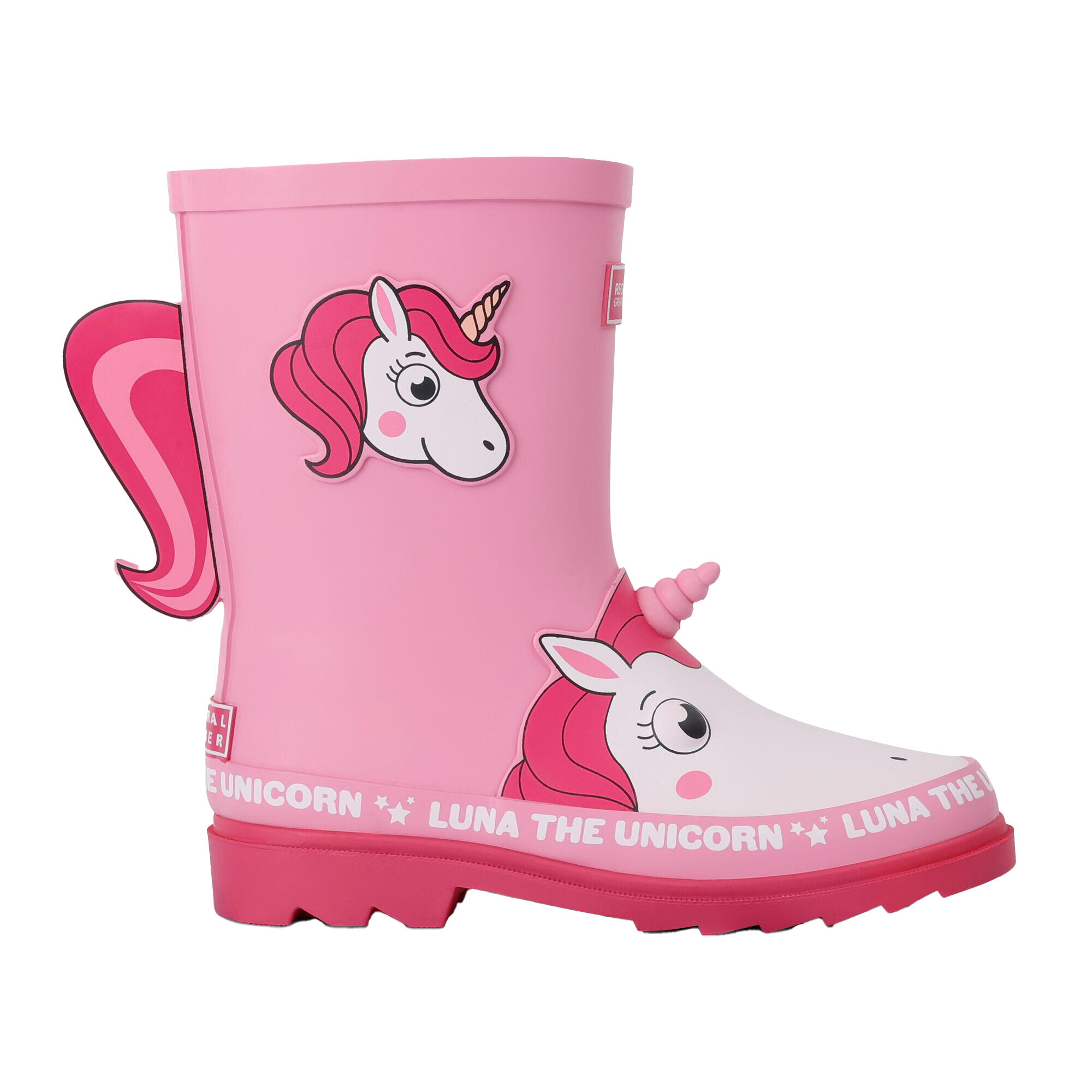 Stivali Di Gomma Luna L'Unicorno Bambini Regatta Mudplay II Rosa 3/5