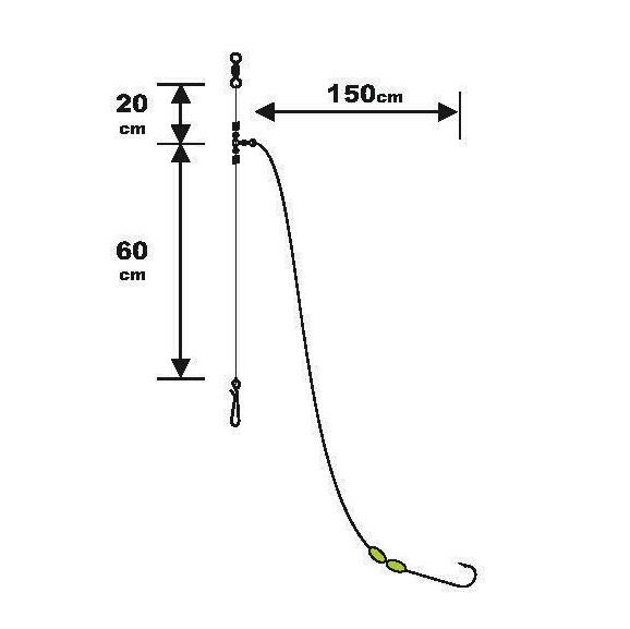 ESTRALHO P/PESCA SURFCASTING PEIXES GRANDE FLUOROCARBONO  2/0 2/3