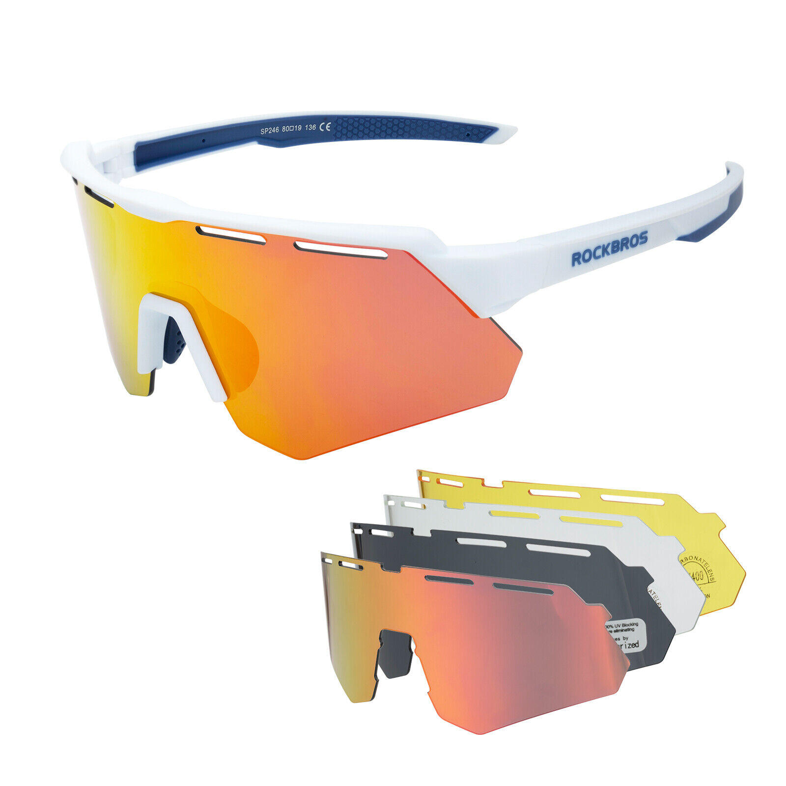 Okulary rowerowe z 4 wymiennymi szkłami Rockbros RB600 2/7