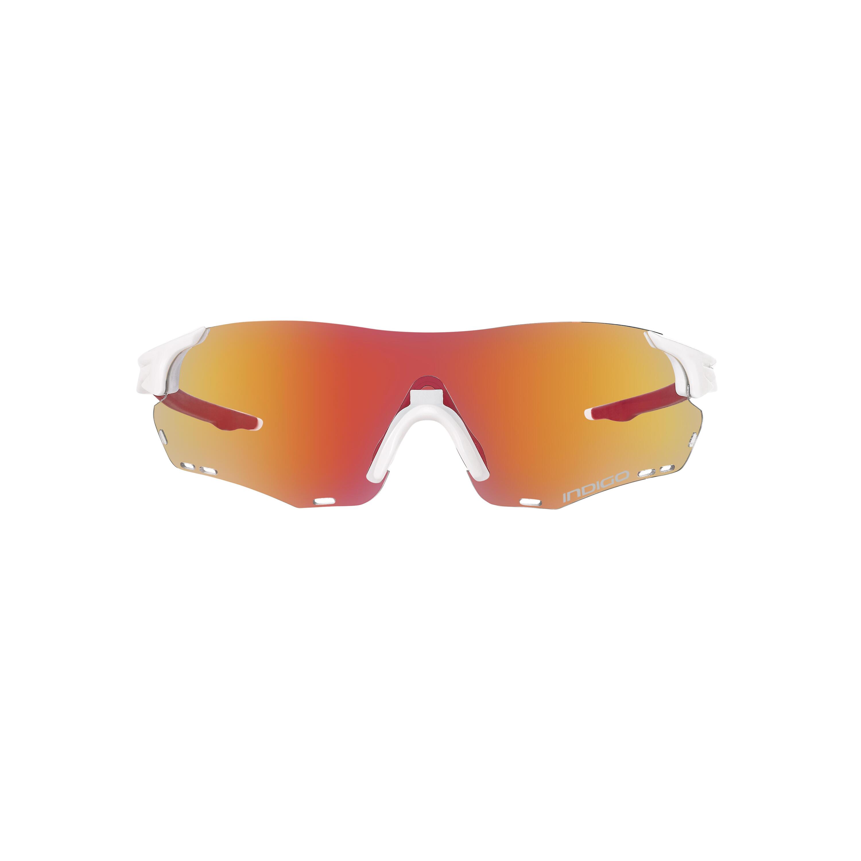 INDIGO SPORTS Óculos de Sol de Ciclismo INDIGO PURSUIT Branco-Vermelho-Laranja