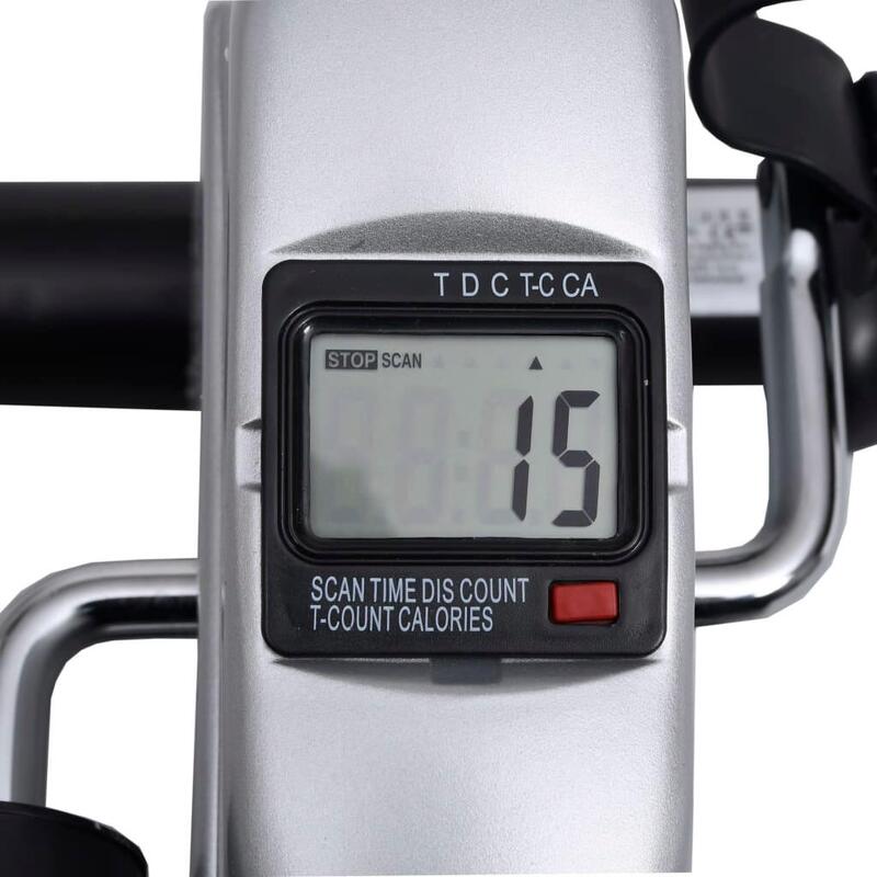 Pedaleira - Bicicleta de exercicios mini com volante prata