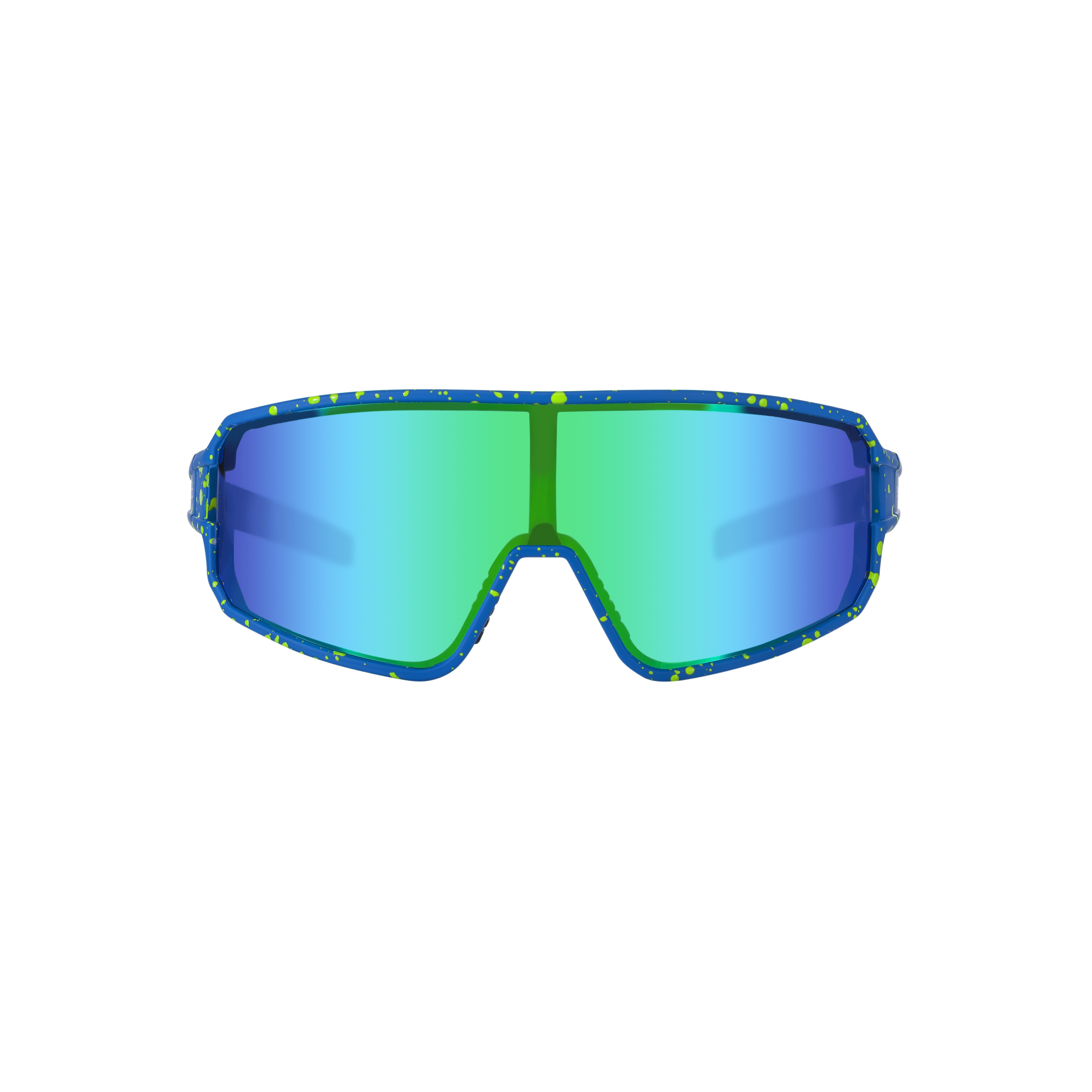 Óculos de sol de ciclismo indigo speed mate azul-verde