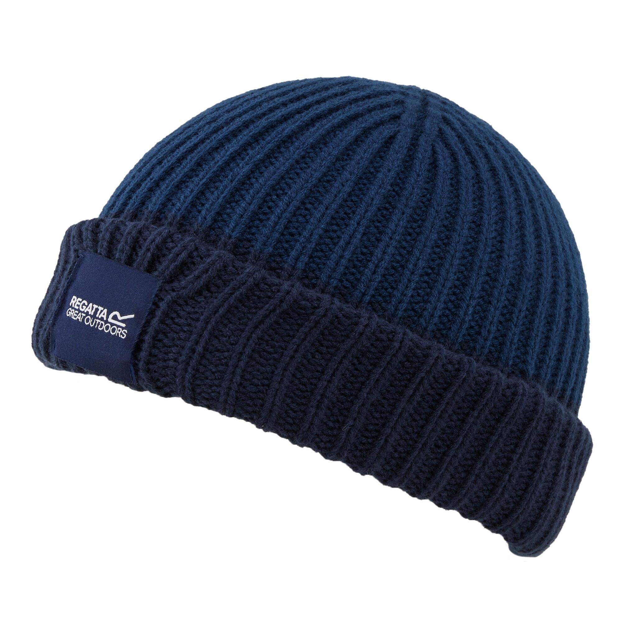 Childrens/Kids Connora Fisherman Logo Beanie (Moonlight Denim/Navy) 2/3