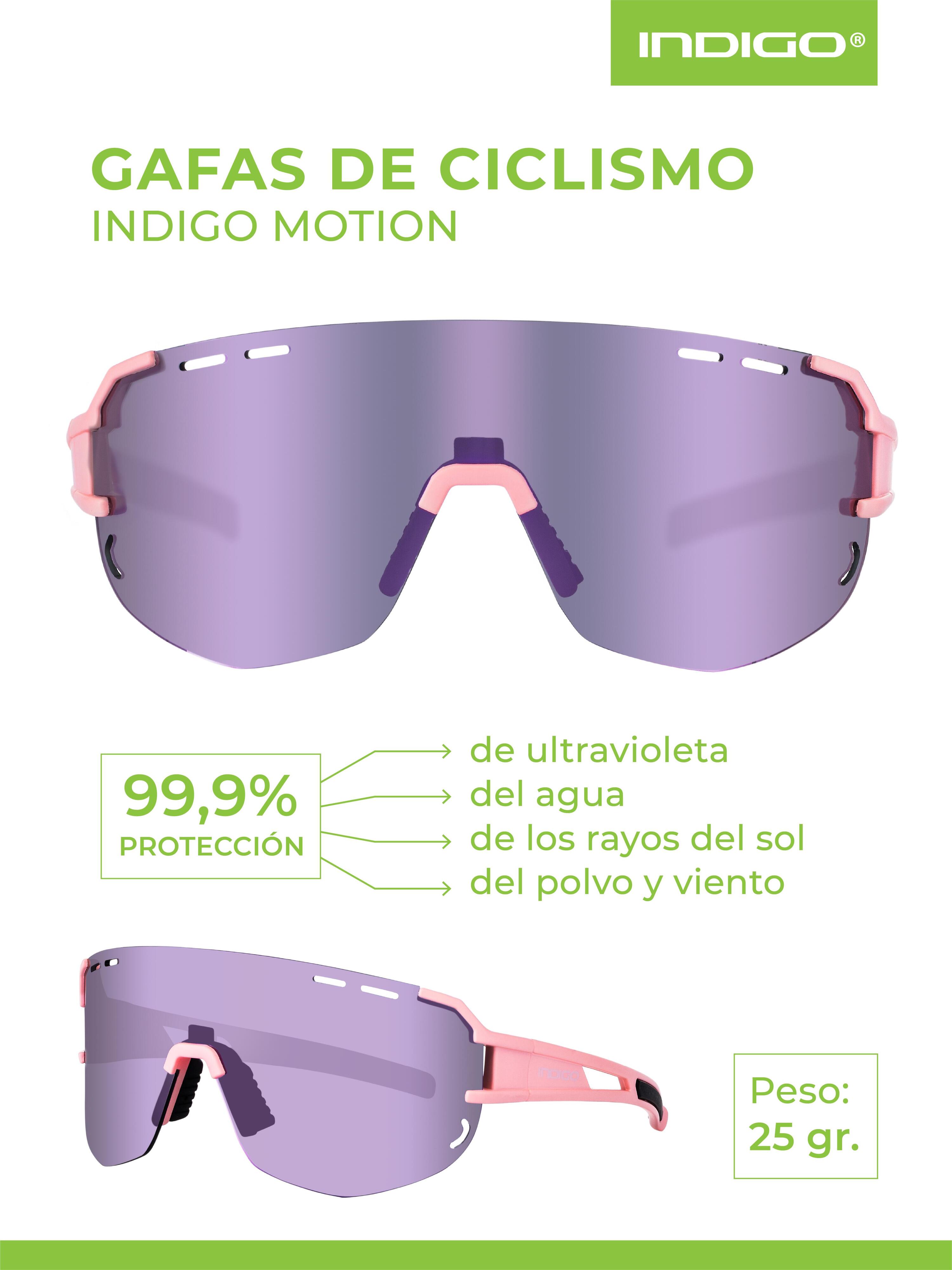 Óculos de Sol de Ciclismo INDIGO MOTION Rosa Fosco 4/5