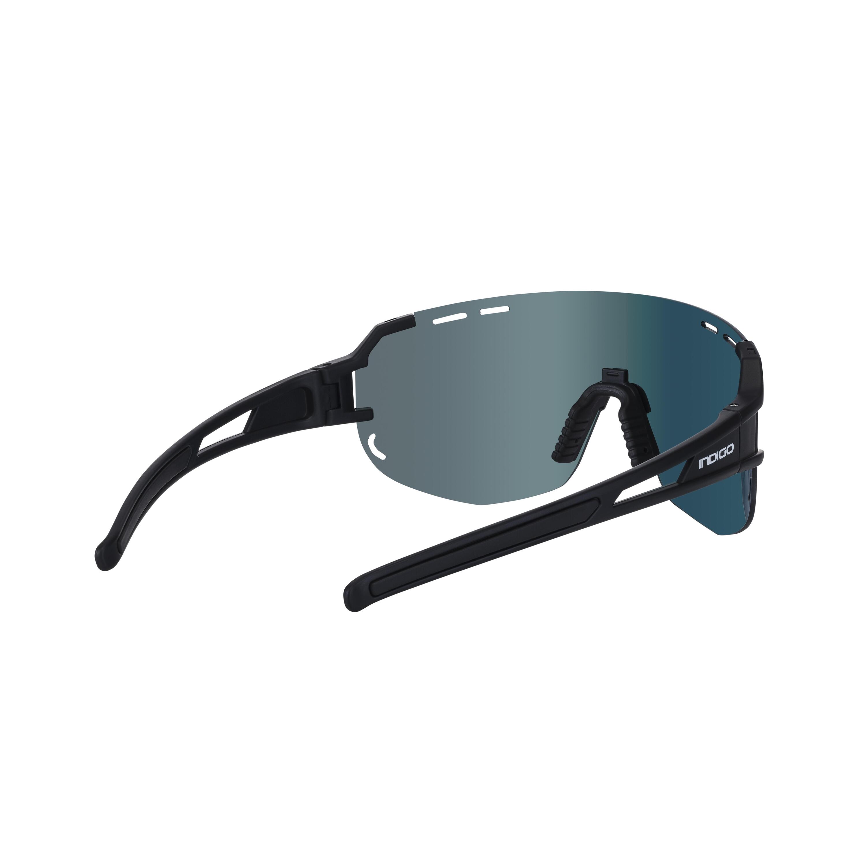 Óculos de Sol de Ciclismo INDIGO MOTION Fosco Preto-Vermelho-Laranja 3/5