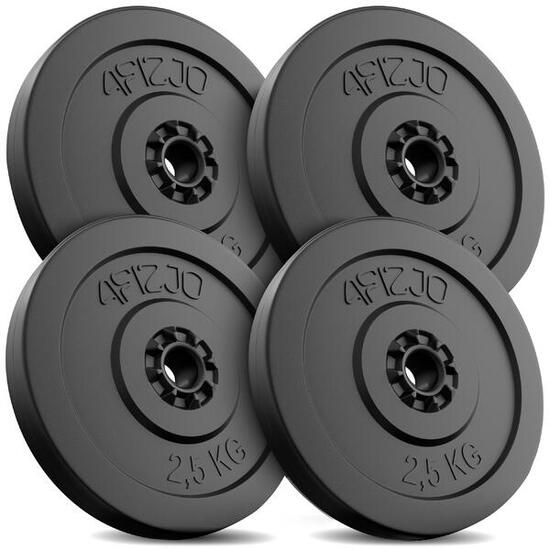 Hantelscheiben Set 10kg Bitumen 4x2,5kg Gewichte Krafttraining Sport 4FIZJO