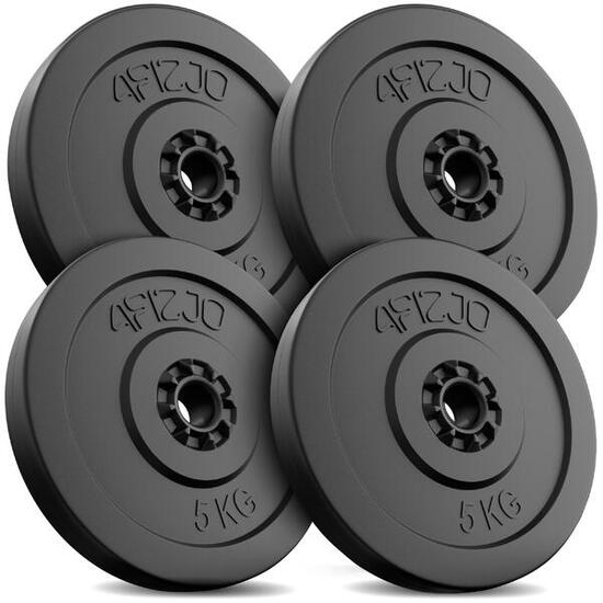Hantelscheiben Set 20kg Bitumen 4x5kg Gewichte Krafttraining Sport 4FIZJO