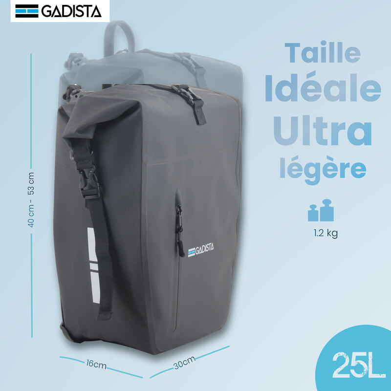 GADISTA France, Sacoche Velo arrière 2EN1 en TPU -Étanche, Légère et Universelle