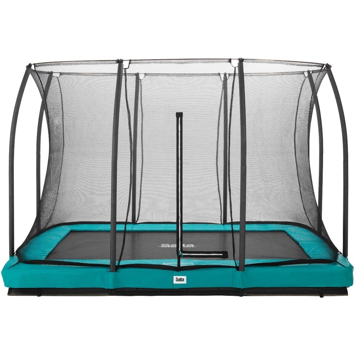 SALTA 10ft x 7ft Salta Green Rectangular Comfort Edition Inground Trampoline