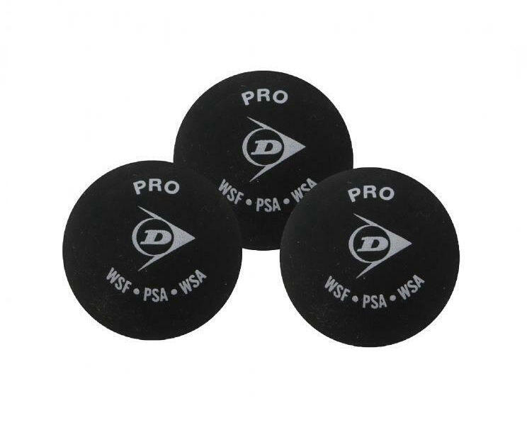 Dunlop Pro Double Yellow Dot Squash balls - 3 Pack 1/2