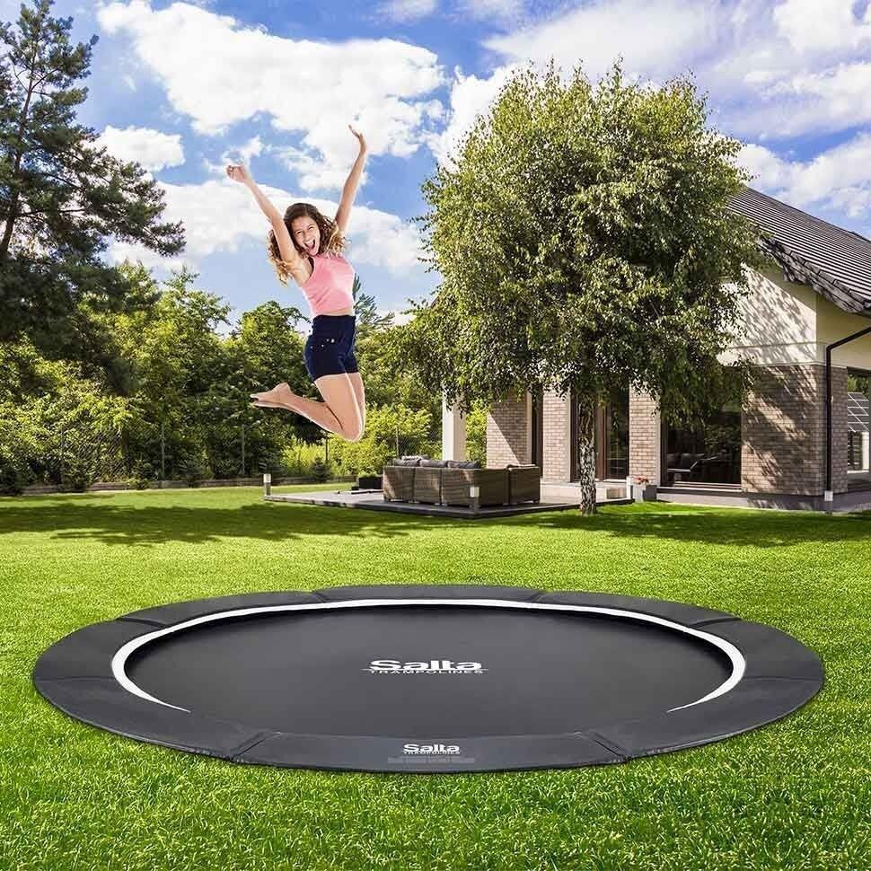 10ft Salta Black Royal Baseground Round Trampoline 2/7