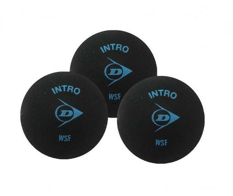 Dunlop Intro Blue Dot Squash balls - 3 Pack 1/4